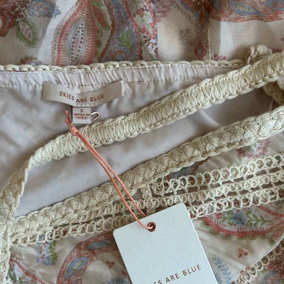 NWT Skies Are Blue Paisley Halter Neck Macrame Embroidered Midi Dress - Picture 3 of 13